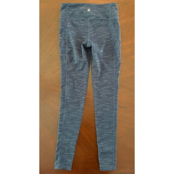 Athleta Striated Revelation Blue/Gray Workout Leggings Size Small TALL Long - Picture 3 of 11